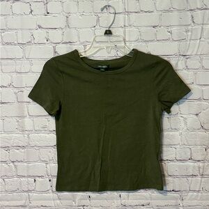 Wild Fable Green Crop Fitted T-Shirt